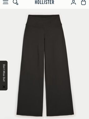 Hollister Black Wide-Leg yoga Pant XS short length